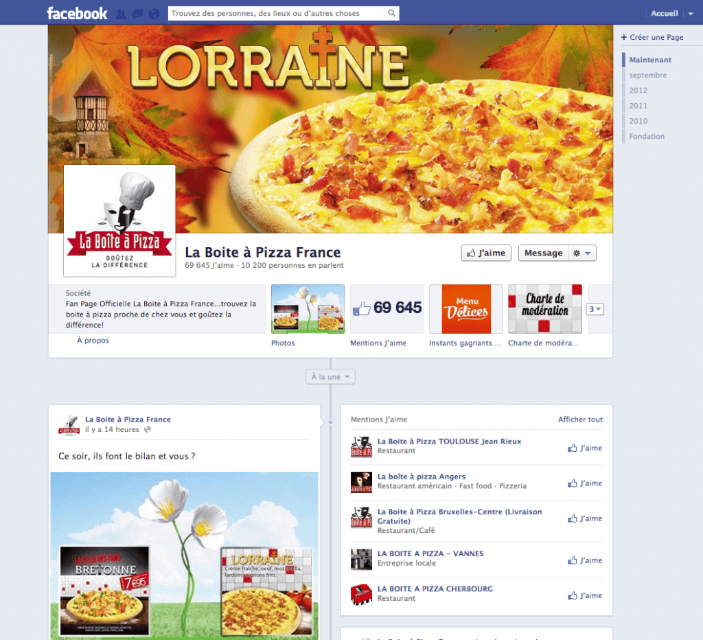 La boite à Pizza France Concours Facebook