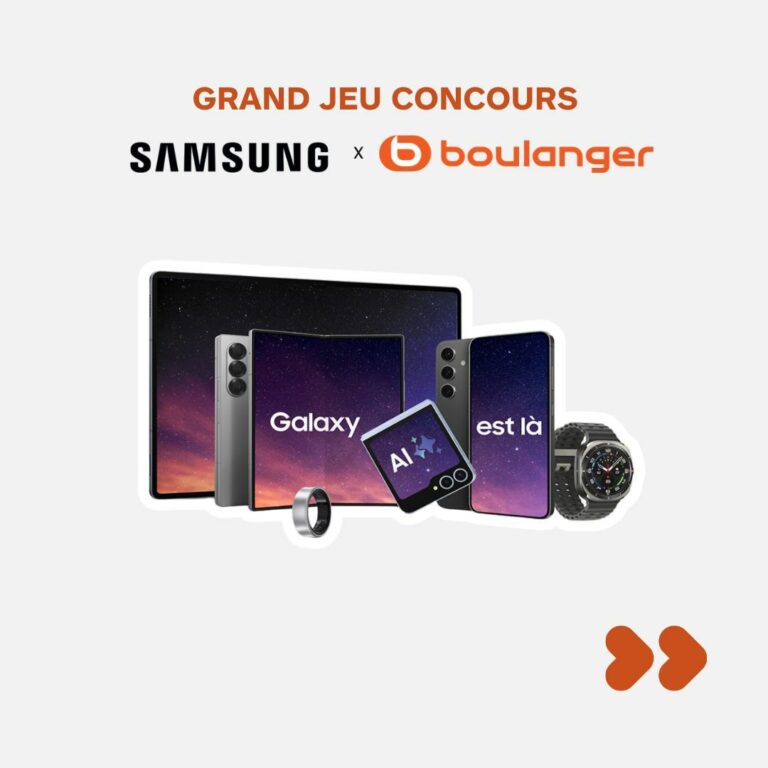 A gagner une montre Watch Ultra Gris Titane, 10 Galaxy Buds3 & 1 smartphone S23FE vert d’eau 128 Go