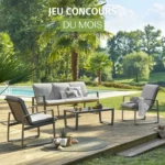 Gagnez un nouveau salon de jardin Boreane Noisette & Cafe d’une valeur de 599€