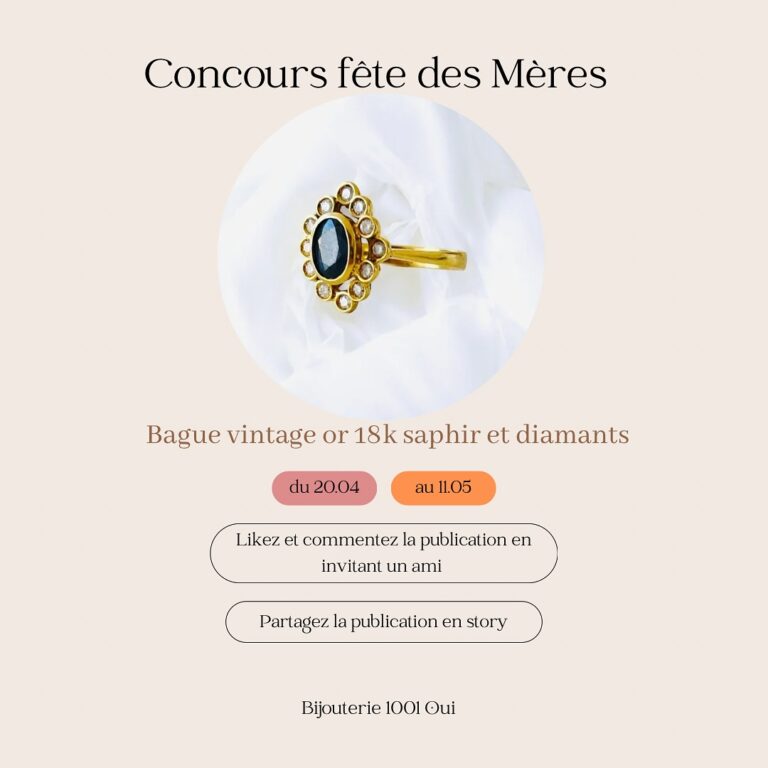 Gagnez une bague vintage or 18k saphir et diamants