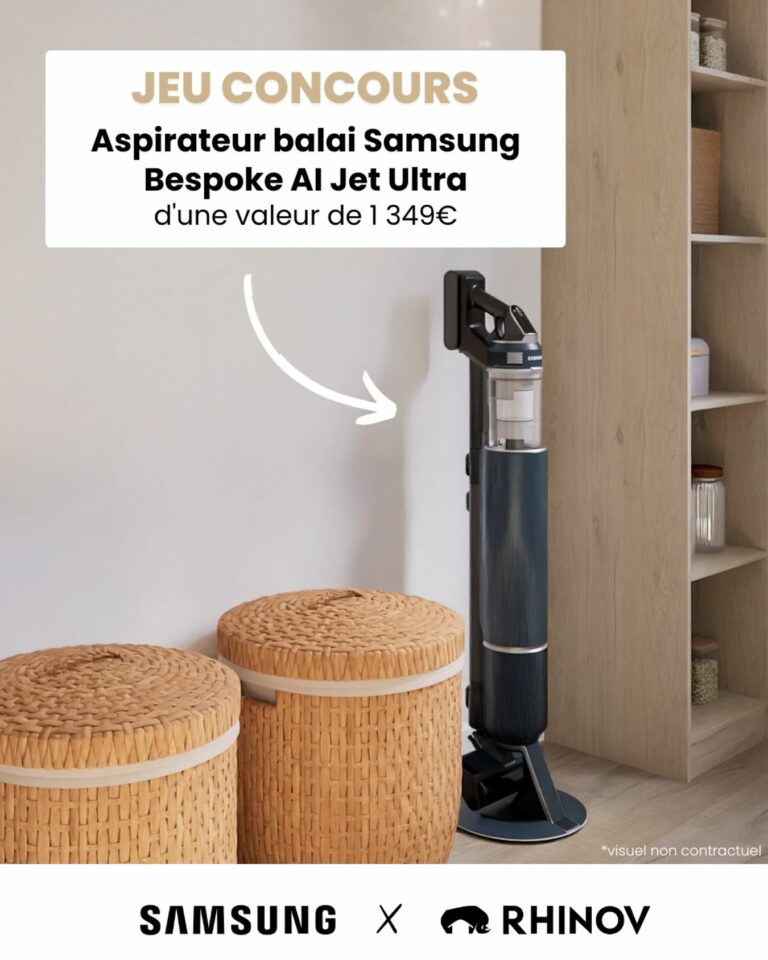 Tentez de gagner 1 aspirateur balai Samsung Bespoke AI Jet Ultra d’une valeur de 1 349€