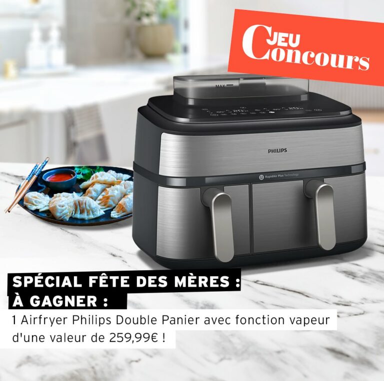 Tentez de remporter ce Airfryer Philips Double Panier Serie 5000 avec fonction vapeur d’une valeur de 259,99€