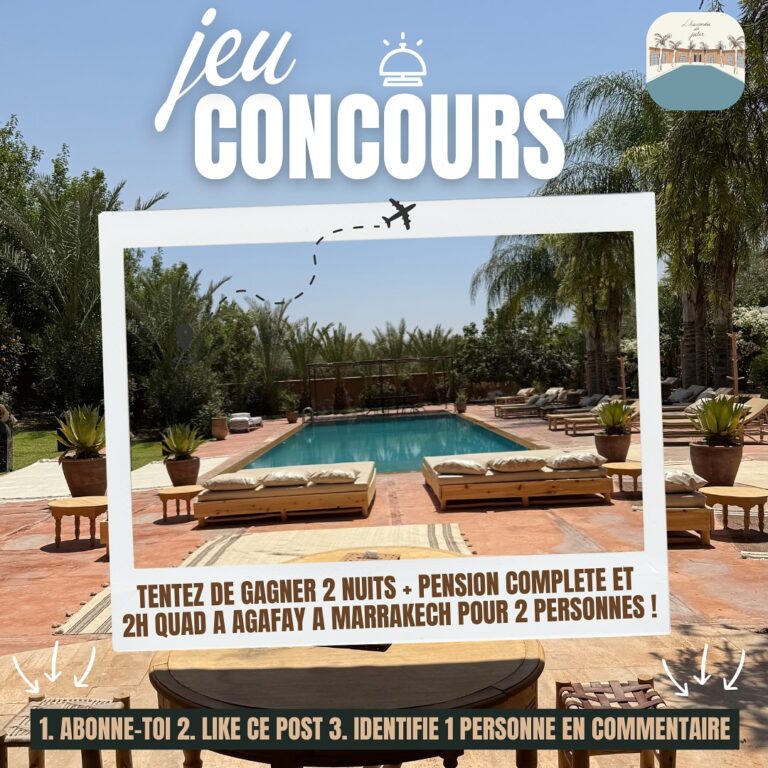 Tentez de gagner 2 nuits + pension complète et 2h de quad à Agafay à Marrakech pour 2 personnes !