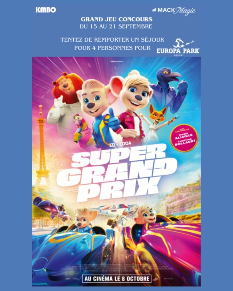 Tentez de remporter un séjour magique pour 4 personnes afin de découvrir Europa-Park, ainsi que des entrées pour découvrir le film Super Grand Prix