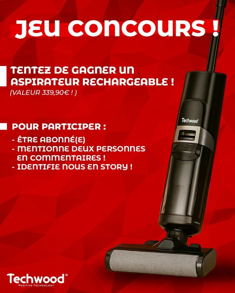 Tentez de remporter notre Aspirateur Nettoyeur Rechargeable Techwood !