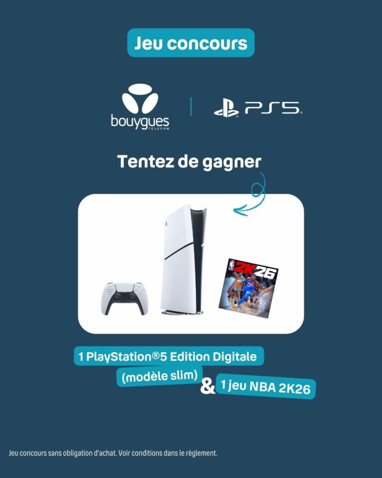 Tentez de gagner une PS5 Édition Digitale Slim + le jeu NBA 2K26