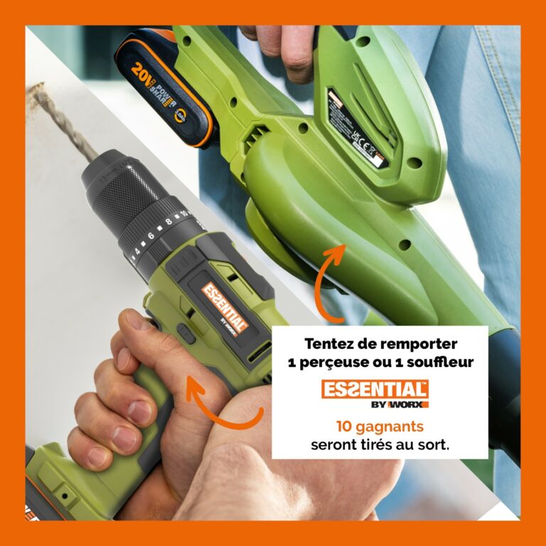 Gagnez 5 souffleurs de feuilles & 5 perceuses ESSENTIAL