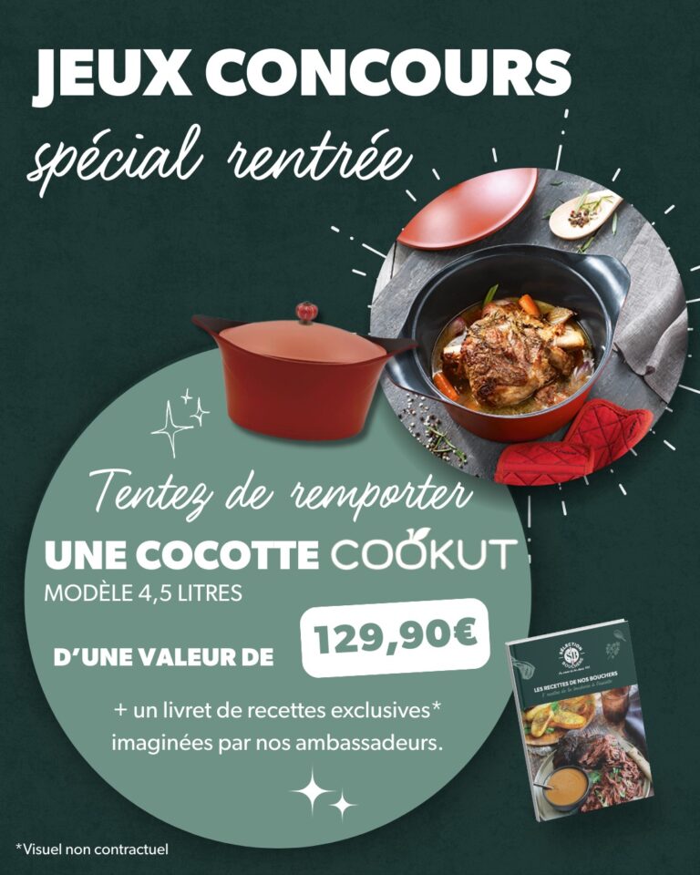 Gagnez une cocotte Cookut ainsi qu’un livret de recettes exclusives imaginées par les ambassadeurs Sélection Bouchère
