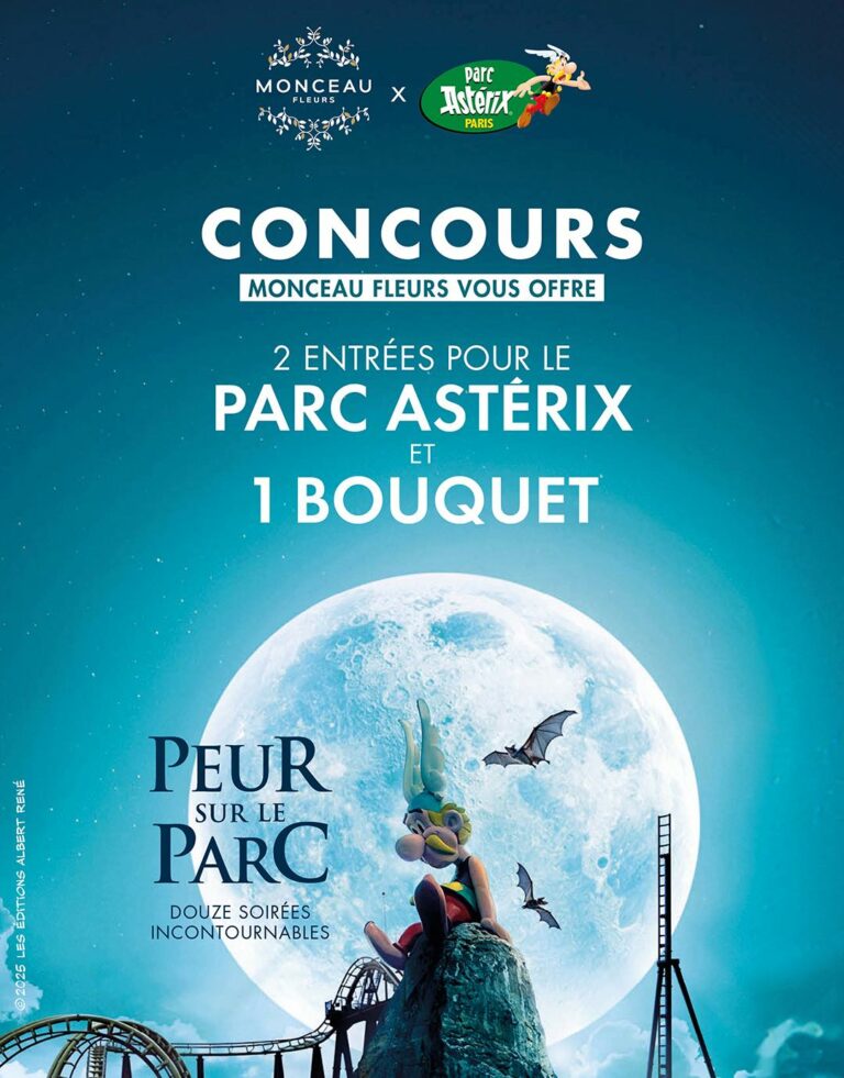 Gagnez 2 entrées pour le Parc Astérix et un bouquet Monceau Fleurs