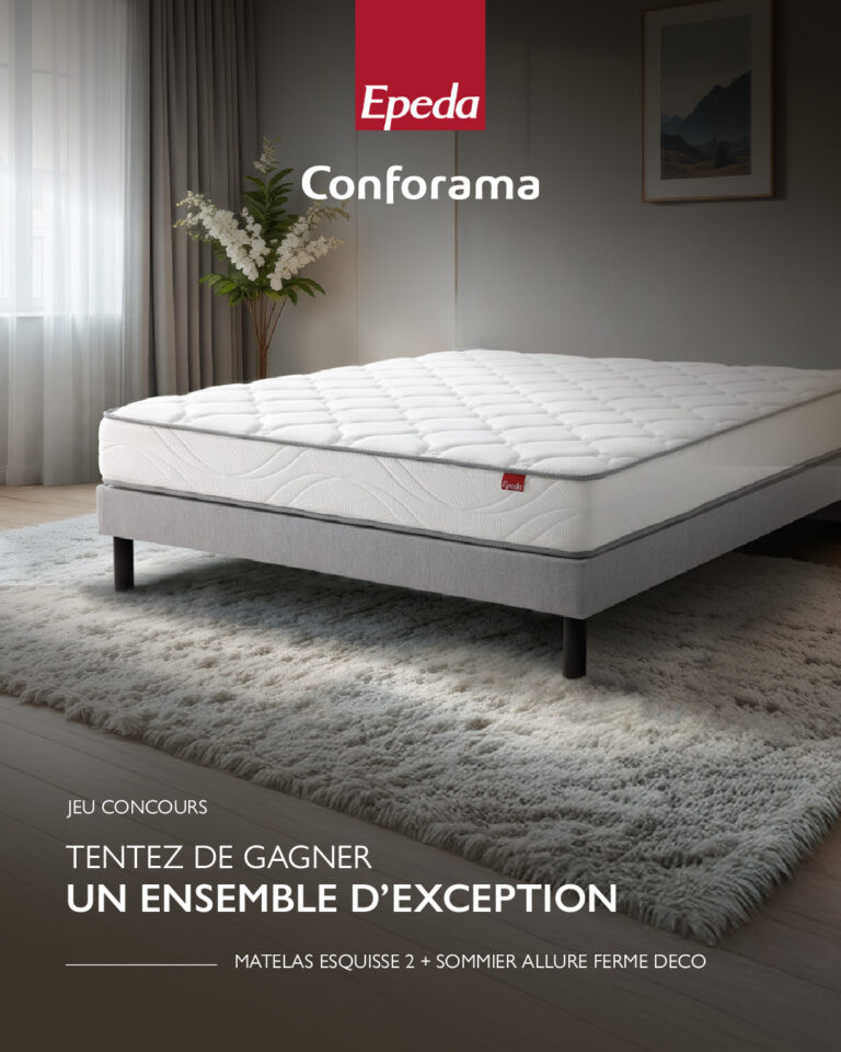 Tentez votre chance pour remporter un ensemble d&rsquo;exception : Matelas Esquisse 2 + Sommier Allure ferme déco fabriqués en France