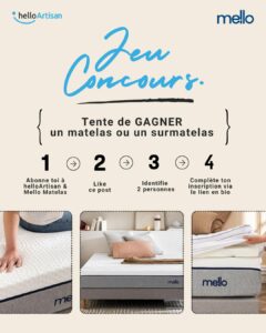 Tente de gagner 1 matelas OU 1 surmatelas Mello de ton choix !