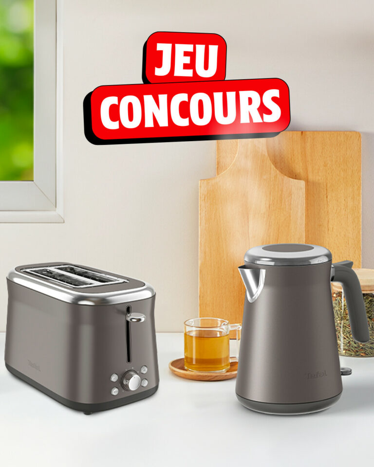 Tentez de remporter un pack petit-déjeuner comprenant : une Bouilloire inox et un Grille-pain 2 fentes Tefal Collection