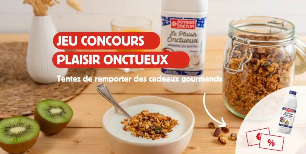 Tentez de gagner une bouteille du Plaisir Onctueux ainsi que des bons de réduction valable sur les produits Paysan Breton