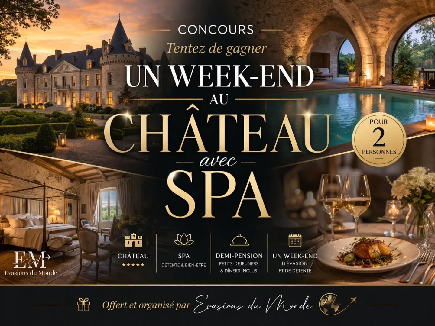 Gagnez un week-end dans un château avec spa en demi-pension