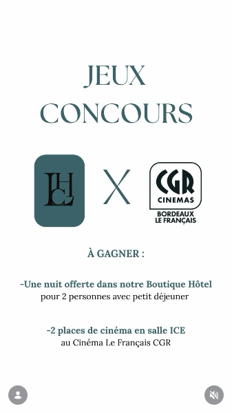 Gagnez une nuit offerte pour deux personnes dans notre Boutique Hôtel Le Clos Huguerie à Bordeaux