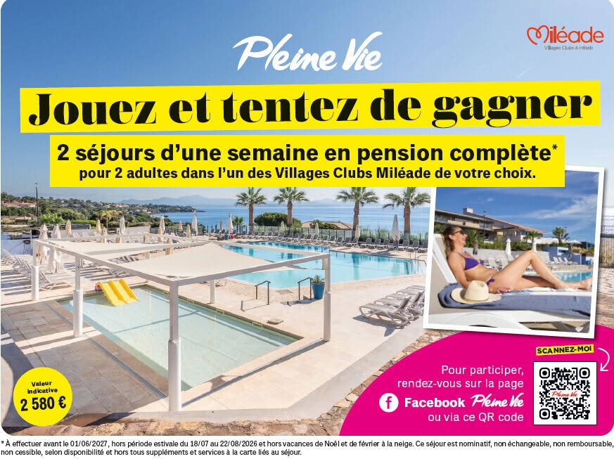 Gagnez 2 séjours d&rsquo;une semaine en pension complète pour 2 adultes dans l&rsquo;un des Villages Clubs Miléade de votre choix