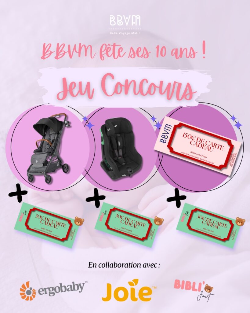 BBVM – BéBé Voyage Malin fête ses 10 ans et vous offre plus de 700€ de lots à gagner !
