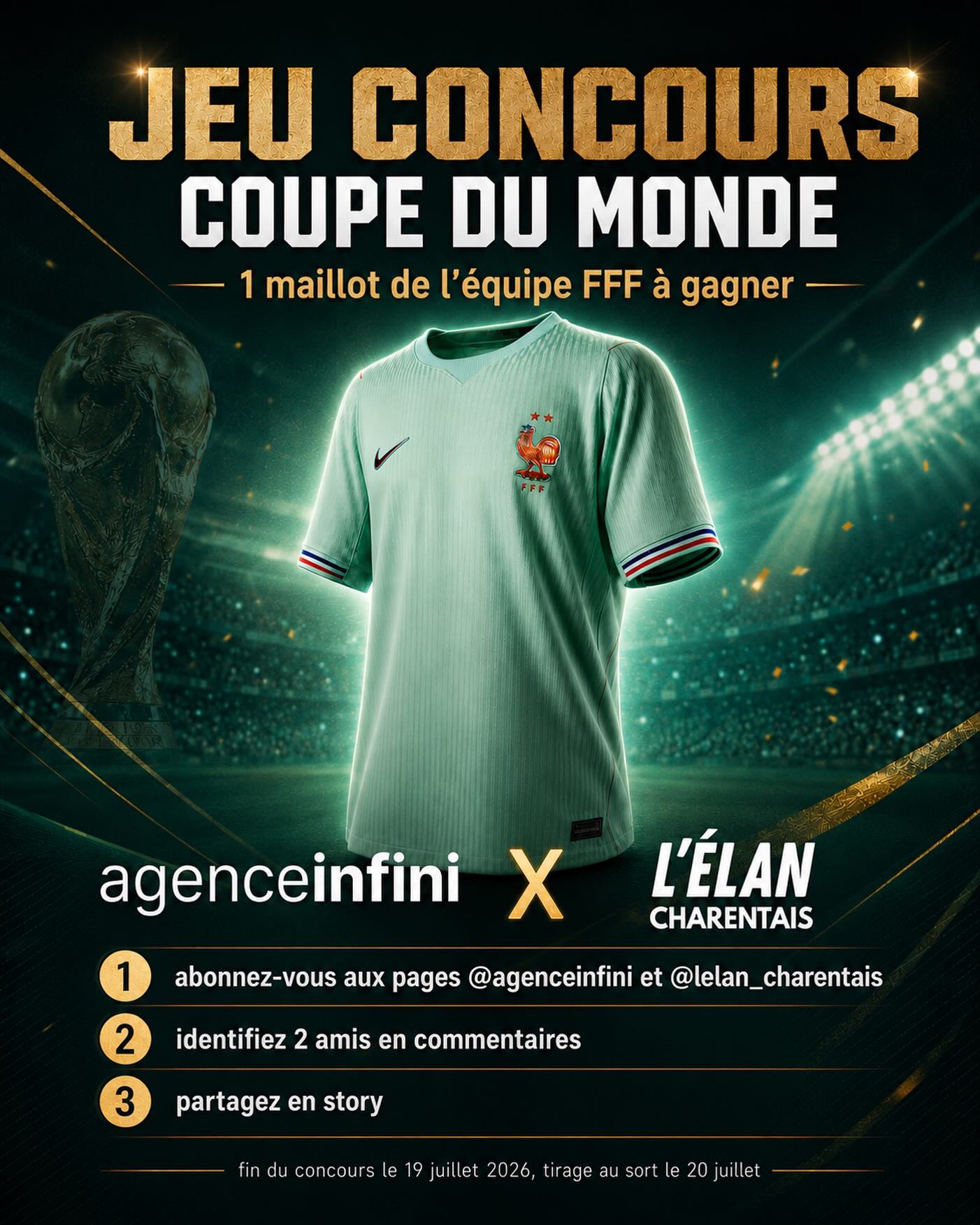 À l’occasion de la Coupe du Monde, tentez de remporter 1 maillot extérieur de l’équipe FFF
