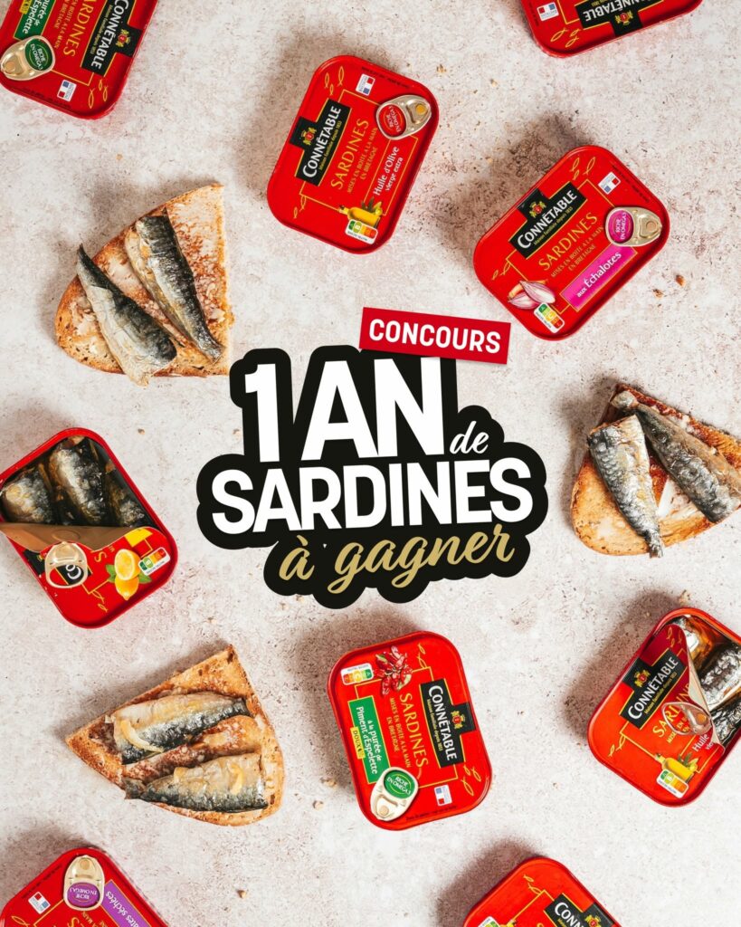 À gagner : 52 boîtes de sardines, soit 1 boîte par semaine pendant 1 an