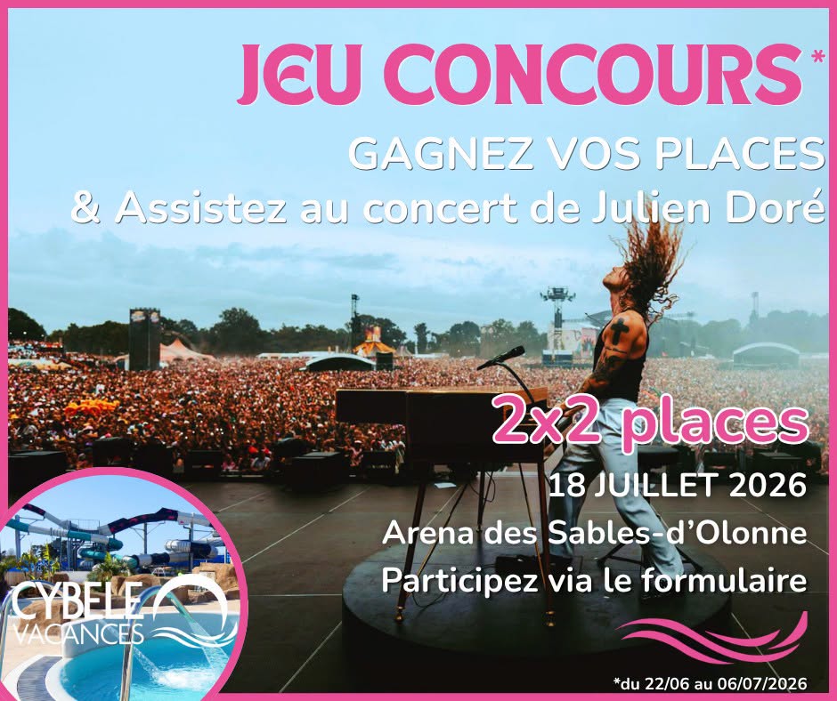 Gagnez 2 places pour le concert de Julien Doré à l&rsquo;Arena des Sables d&rsquo;Olonne