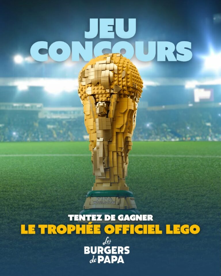 Pour célébrer la grande compétition sportive de l&rsquo;été, Les Burgers de Papa vous offrent la chance de remporter le Trophée officiel LEGO
