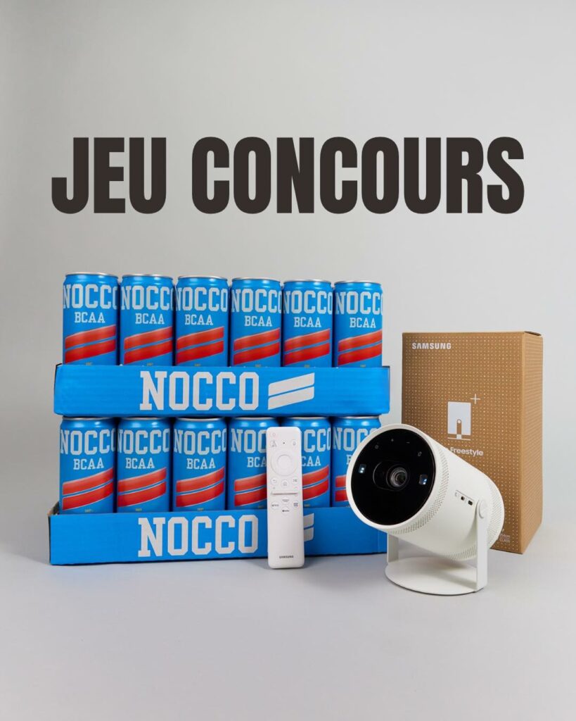 Gagnez un vidéoprojecteur Samsung The Freestyle 2nd Gen et 4 packs de NOCCO
