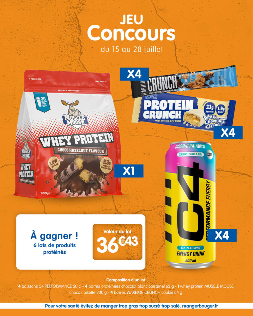 On vous offre la chance de gagner 6 lots protéinés pour les fans de sport !
