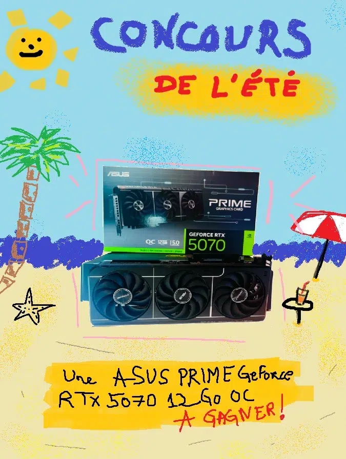 Gagnez une carte graphique ASUS PRIME GeForce RTX 5070 12GB GDDR7 OC Edition d&rsquo;une valeur de 849€