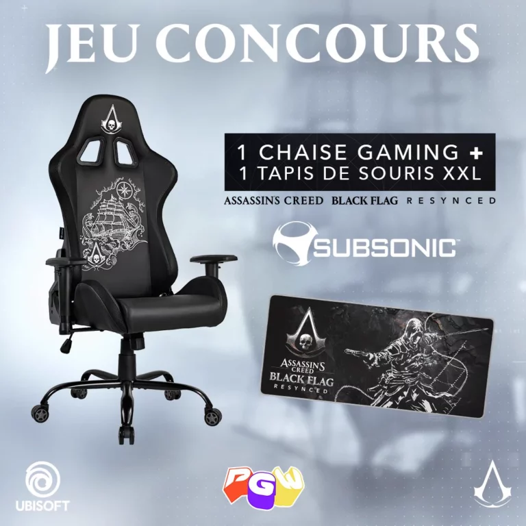 Gagnez une chaise gaming et un tapis de souris Subsonic x Assassin&rsquo;s Creed Black Flag Resynced